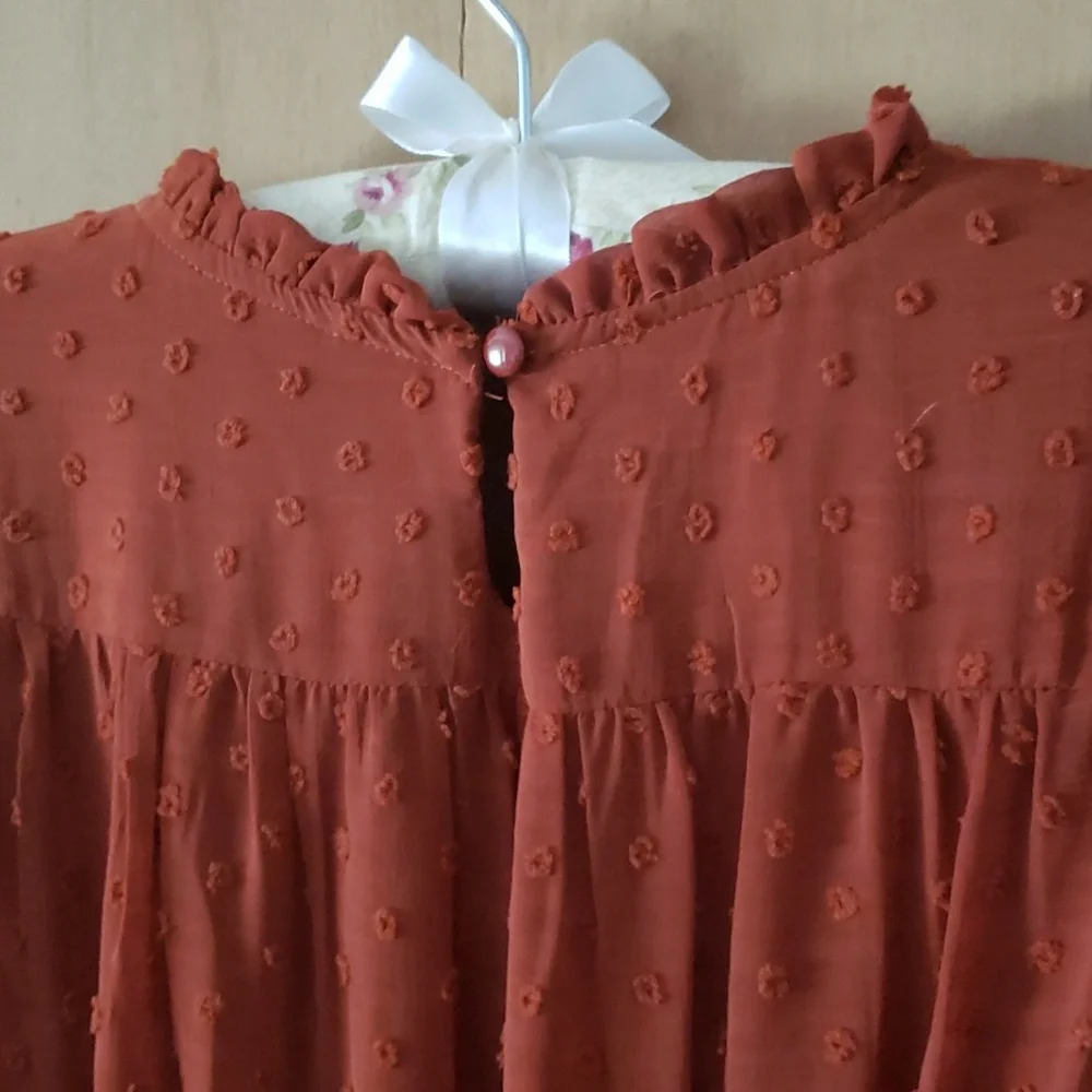 Orange Ruffle Dress - Picture 7 of 14